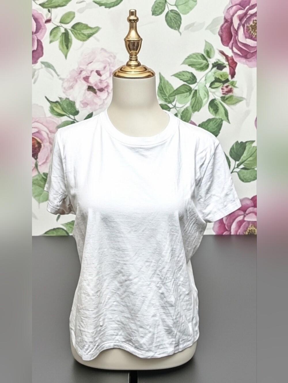 Frame Denim White Crewneck Short Sleeve Tee 100% Cotton